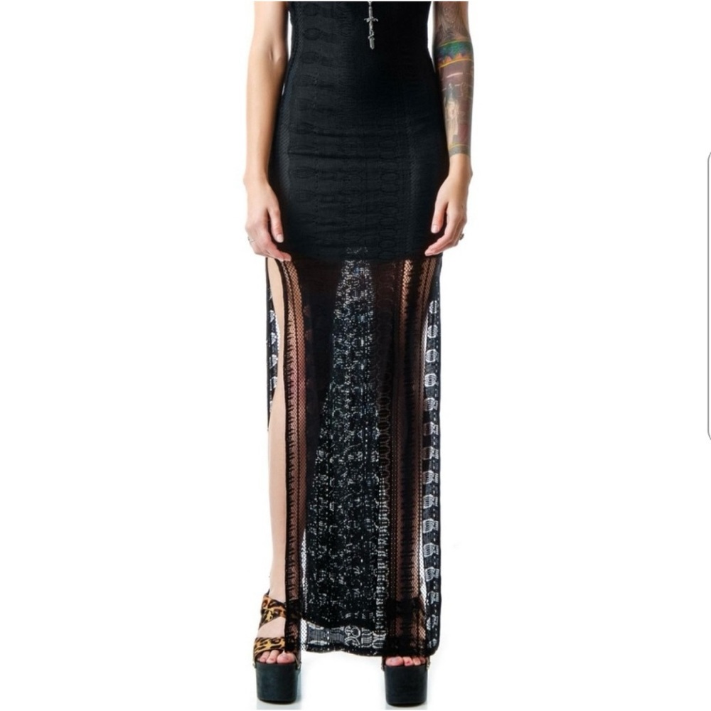 For Love and Lemons x Revolve Black Lace Overlay Maxi Dress | Small - Picture 11 of 16